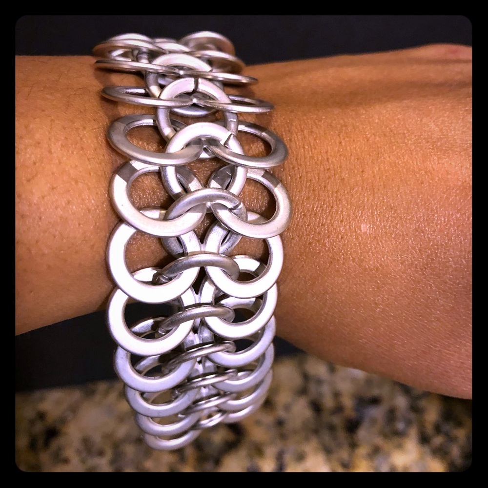 Matte Silver Linked Bracelet